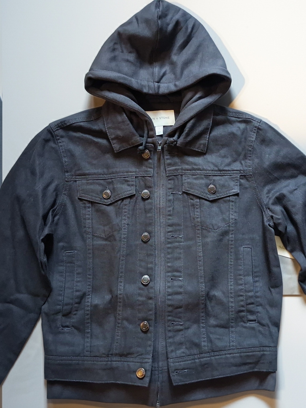 Sun+Stone Men's Hooded Denim Jacket